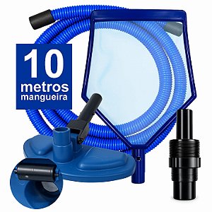 Kit Mangueira 10M + Aspirador + Peneira- Universal - Reduz em ate 60% consumo da agua na aspiração
