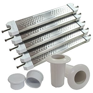 Kit para reposição Escada de Piscina 05 Degraus - Aço Inox 304 - Completo