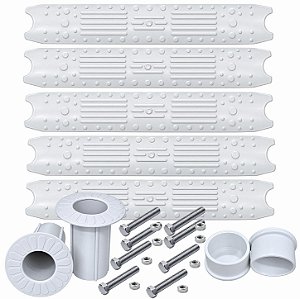 Kit para reposição Escada de Piscina 05 Degrau - ABS - Completo