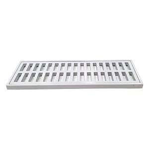 Ralo Linear Grelha de Resina - Cinza - 15x50 Cm