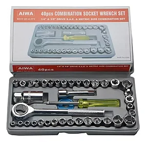 Kit De Ferramentas Catraca Reversível Jogo Soquetes 40 Pçs
