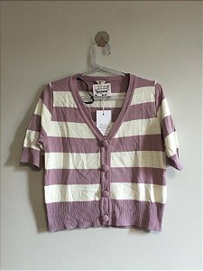 Blusa tricot listras lilás (P) - Mindse7 para C&A NOVA