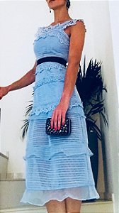 Vestido renda azul claro (36) - Zezé Duarte