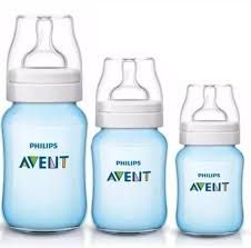 Kit 3 Mamadeiras Classicas 125 260 E 330ml Anticolica Azul Philips Avent