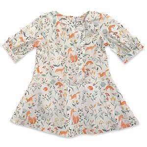 Vestido Infantil Estampa Floresta - Tam 6