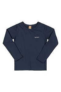 Blusa Infantil Manga Longa com proteção UV - Azul Marinho