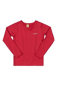 Blusa Infantil Manga Longa com proteção UV - Vermelho