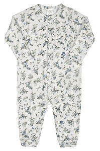 Pijama Macacão Infantil - Estampa Floral - Tam 2