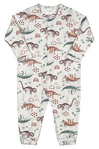 Pijama Macacão Infantil - Estampa Dino - Tam G ao 3