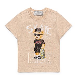 Camiseta Infantil Botone Skate Bege - Dame Dos - Tam 1