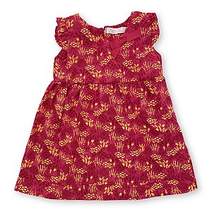 Vestido Infantil Laços Floral Pink - Tam M a 8