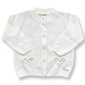 Cardigan Coração Branco