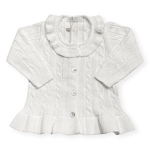 Cardigan Peplum Branco