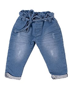 Calça Jeans Clochard Infantil Denim Girls - Tam 18 meses
