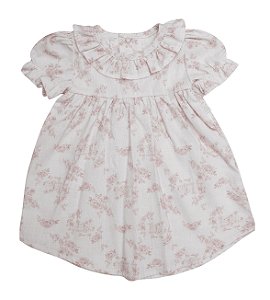 Vestido Infantil Estampa Viena Rosa