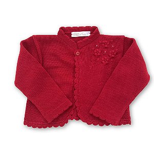 Bolero Infantil Bordado Vermelho - Tam G a 8