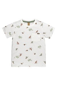 Camiseta Infantil Masculina Manga Curta Estampa Animais