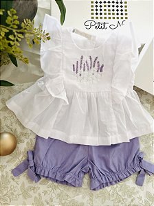 Conjunto Bata e Shorts Lavanda Lilás