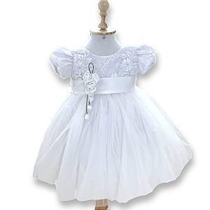 Vestido Infantil Batizado ou Festa Branco
