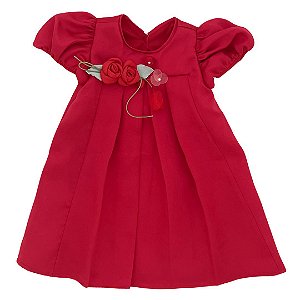 Vestido Festa Infantil Trapézio Vermelho