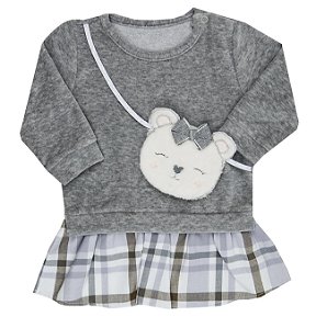 VESTIDO LITTLE BEAR CINZA
