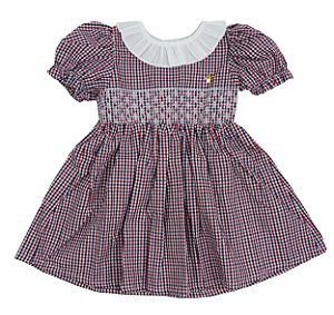VESTIDO INFANTIL FESTA VICHY VERMELHO E AZUL