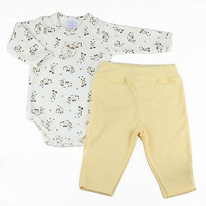 Conjunto Unissex - Body e Calça Algodão Egípcio - Estampa Cachorros - Tam G