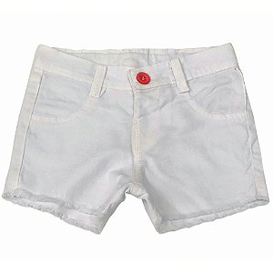 Shorts Feminino Jeans Baby Branco - Tam M a 1