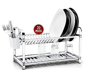 Escorredor Aço Inox de 20 Pratos - Mak-Inox
