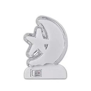 Abajur de Tomada Lua Estrela Bivolt com Interruptor