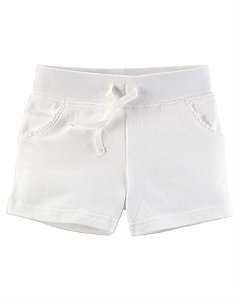Shorts Branco Detalhes Bolso