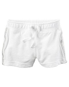 Shorts branco listra lateral glitter