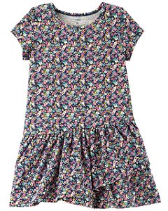 Vestido Floral Jersey Peplum