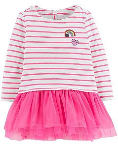 Vestido Listrado e Saia Tutu com Calcinha