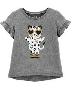 Camiseta Jersey Leopardo Hi-Lo