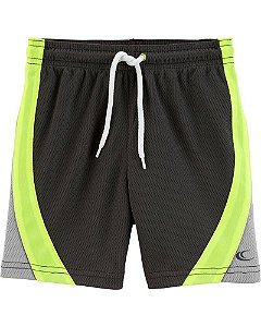 Shorts de Malha Cinza / Verde