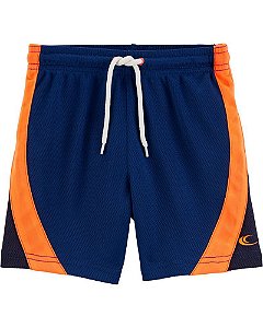 Shorts de Malha Azul / Laranja