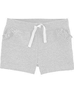 Shorts Pull-On Cinza Babados