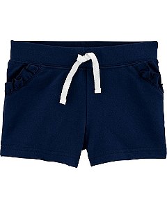 Shorts Pull-On Azul Babados