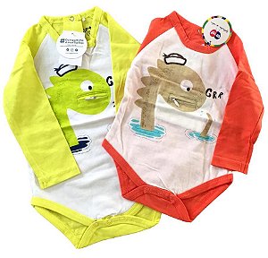 BODY MANGA LONGA DINO BOLSINHO ZIPER