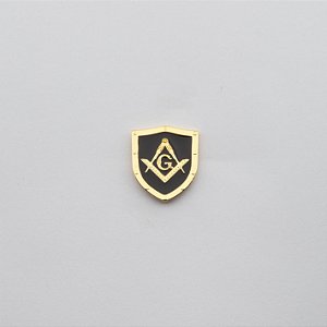 BT-282 - Escudo Esquadro e Compasso Preto - 17x20 mm