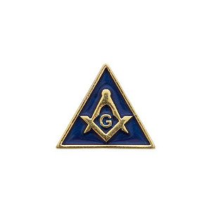 BT-007-A - Pin Esquadro e Compasso Triangular Azul