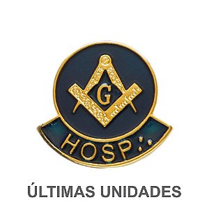 BT-163-A - Pin Esquadro e Compasso Azul - Hospitaleiro