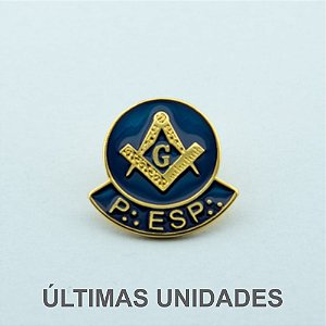 BT-177-A - Pin Esquadro e Compasso Azul - Porta Espada