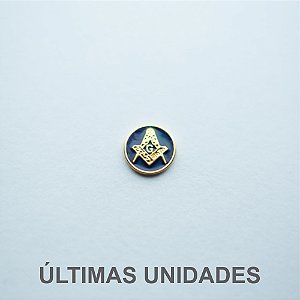AP-026-A - Aplique Esquadro e Compasso Redondo Azul - 9 mm