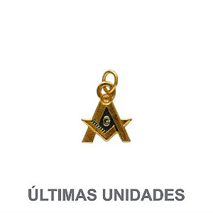 PI-001-A - Pingente Esquadro e Compasso Pequeno Azul