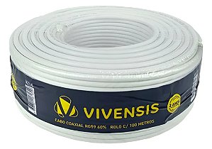 CABO COAXIAL RG59 PARA TV A CABO CX 100MT - VIVENSIS