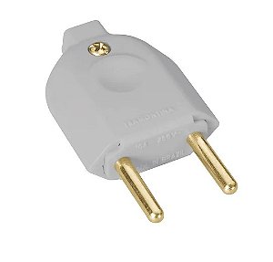PLUG MACHO 2P 10A 250V NBR 14136 BRANCO - TRAMONTINA
