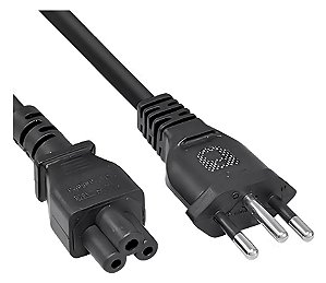 CABO DE FORÇA/ENERGIA TRIPOLAR PARA NOTEBOOK PADRÃO COR PRETO