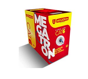 CABO LAN 4P CAT6 U/UTP CM 100% COBRE (CX C/ 305MT) PRETO ANATEL - MEGATRON
